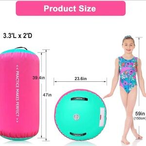 Pink and Teal Inflatable Cheer/Gymnastics Bolster